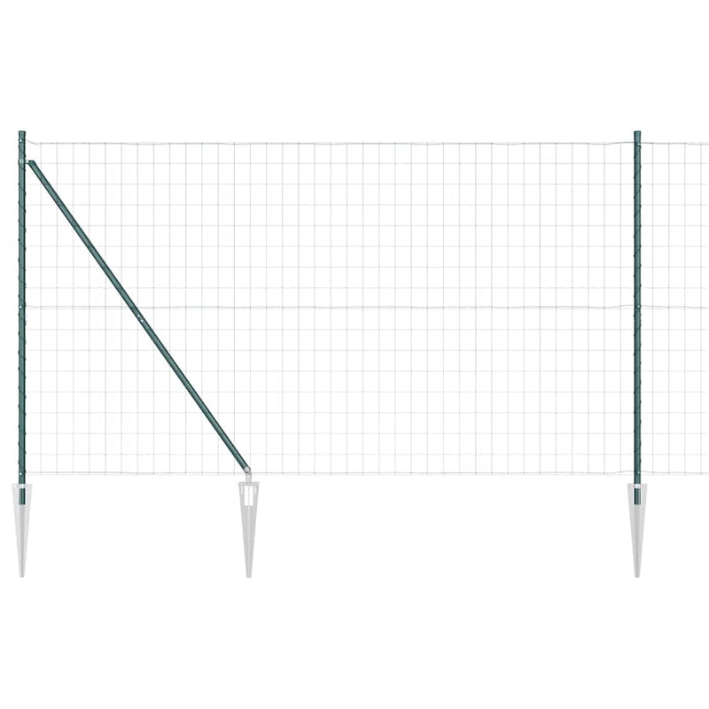 vidaXL Kerítés oszlopokkal Zöld 1.5 x 10 m Acél
