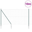 vidaXL Kerítés oszlopokkal Zöld 1.5 x 10 m Acél