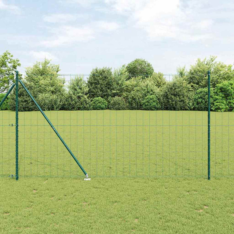 vidaXL Kerítés oszlopokkal Zöld 1.6 x 10 m Acél