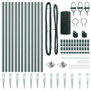 vidaXL Kerítés oszlopokkal Zöld 0,6 x 25 m Acél