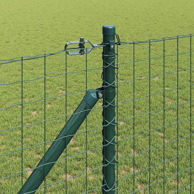 vidaXL Kerítés oszlopokkal Zöld 1.2 x 25 m Acél
