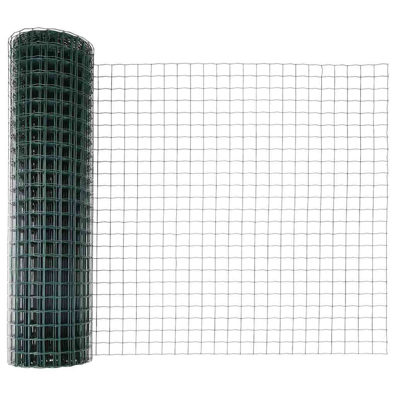 vidaXL Kerítés oszlopokkal Zöld 1.2 x 25 m Acél