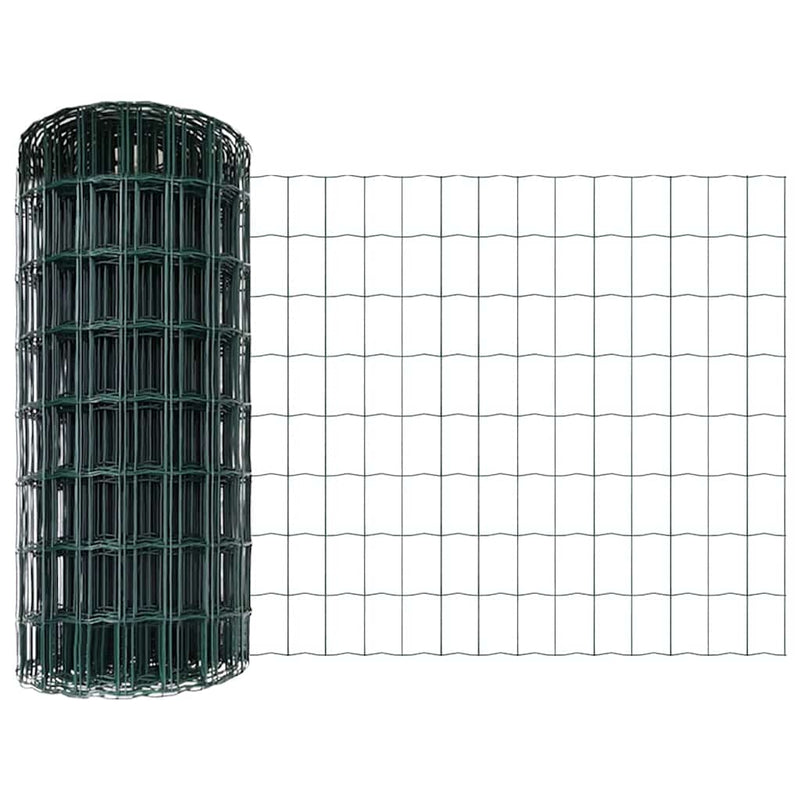 vidaXL Kerítés oszlopokkal Zöld 0.8 x 25 m Acél