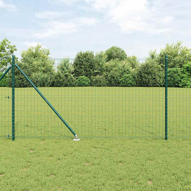vidaXL Kerítés oszlopokkal Zöld 1.2 x 25 m Acél