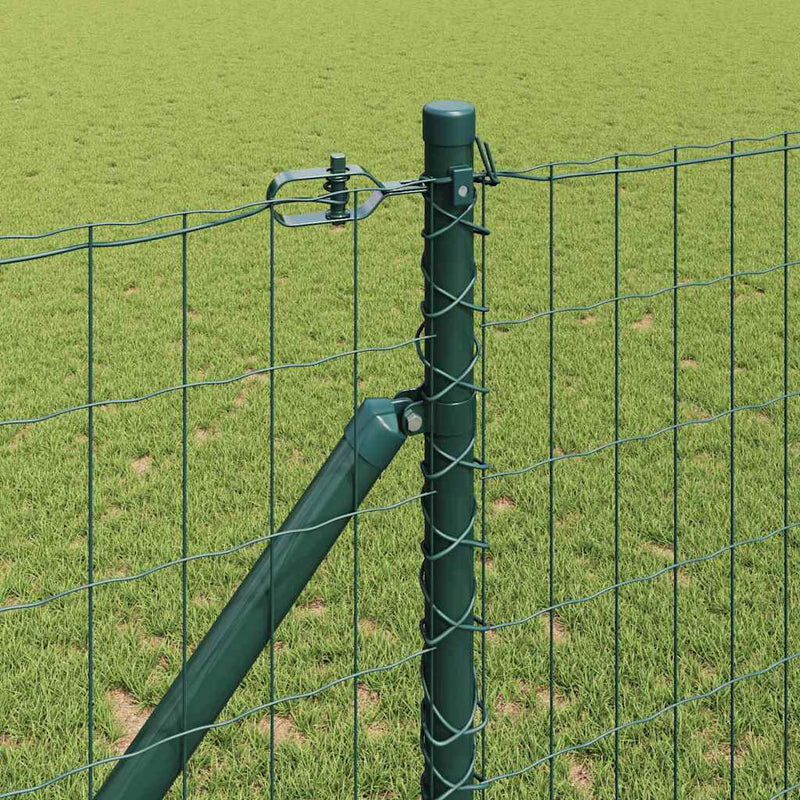 vidaXL Kerítés oszlopokkal Zöld 1.2 x 25 m Acél