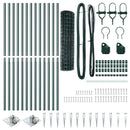 vidaXL Kerítés oszlopokkal Zöld 1 x 25 m Acél