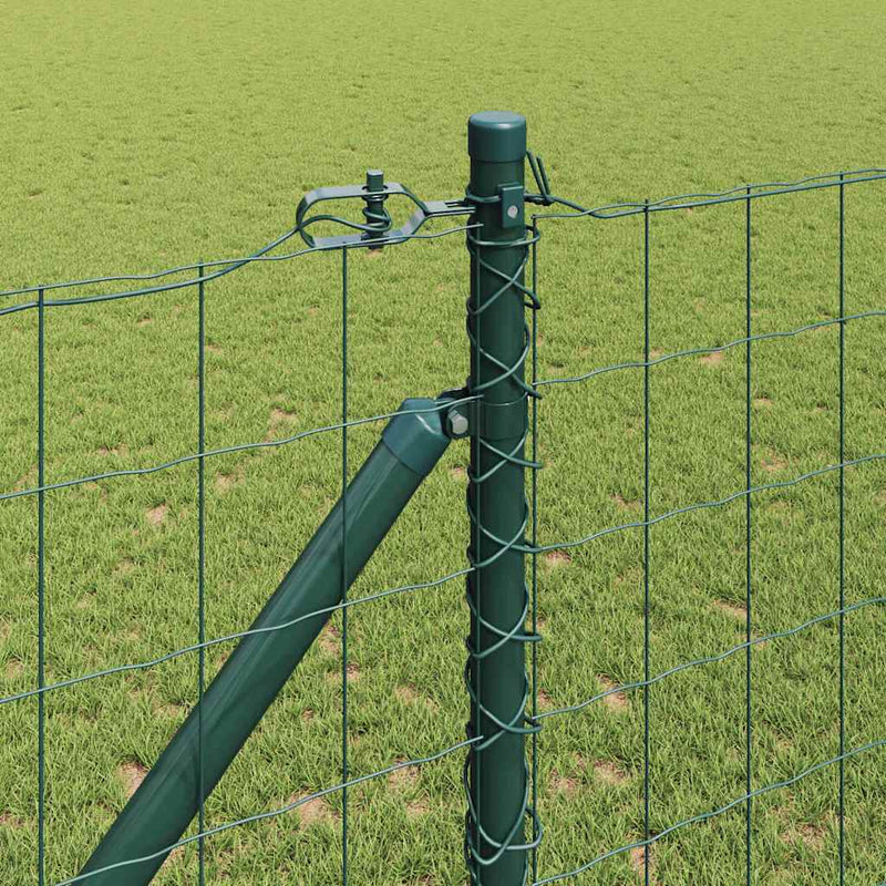 vidaXL Kerítés oszlopokkal Zöld 1.2 x 25 m Acél