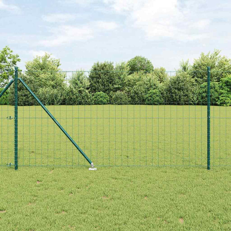 vidaXL Kerítés oszlopokkal Zöld 1.2 x 25 m Acél