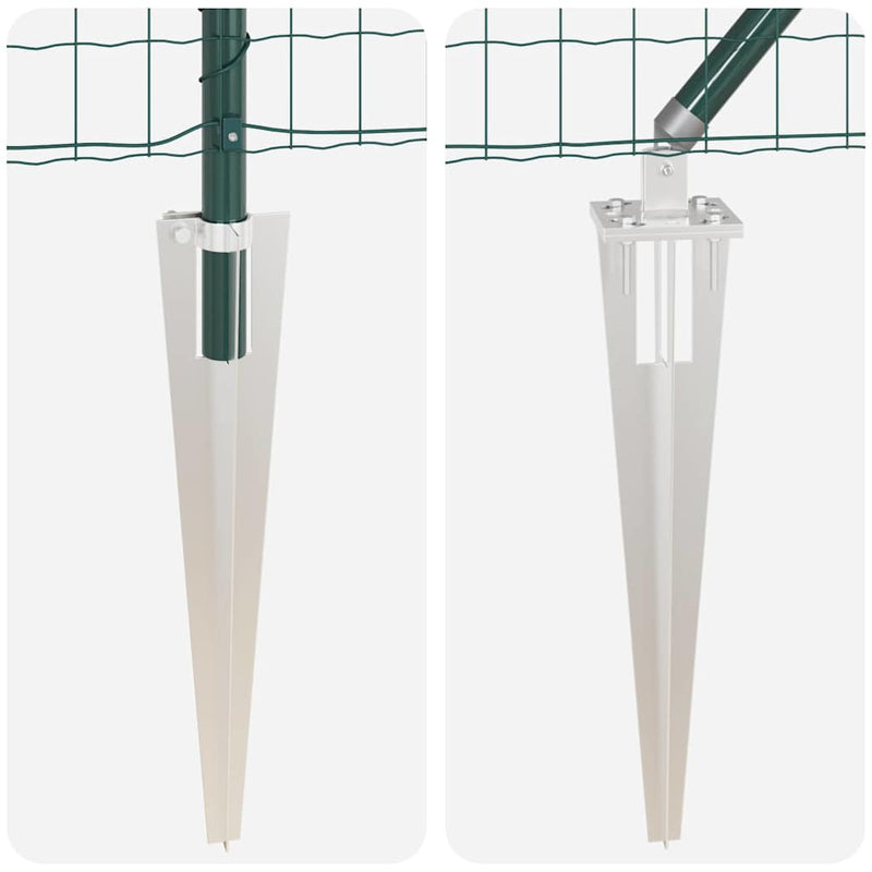vidaXL Kerítés oszlopokkal Zöld 0.4 x 50 m Acél