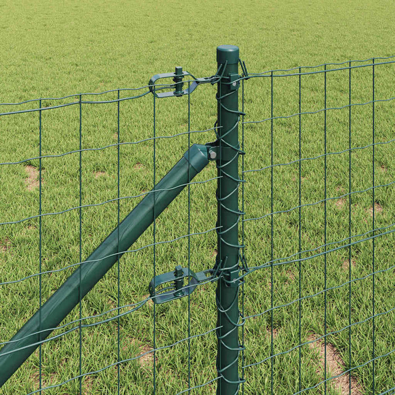 vidaXL Kerítés oszlopokkal Zöld 0.6 x 50 m Acél