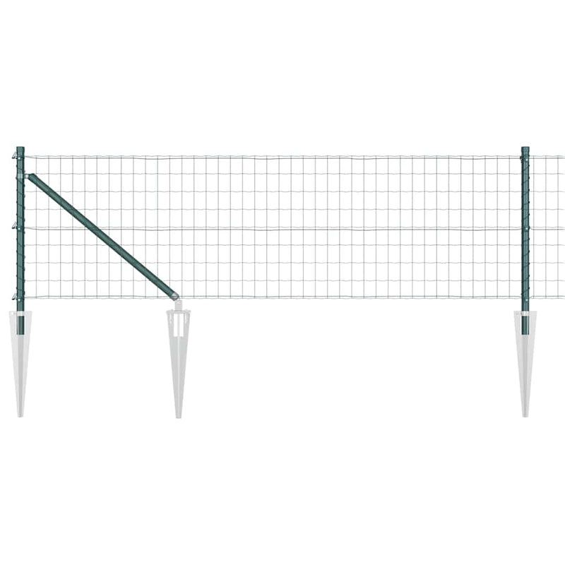 vidaXL Kerítés oszlopokkal Zöld 0.6 x 50 m Acél