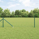 vidaXL Kerítés oszlopokkal Zöld 0,4 x 50 m Acél és PVC