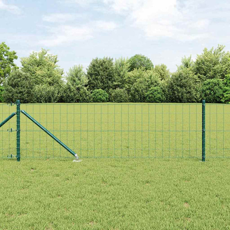 vidaXL Kerítés oszlopokkal Zöld 0.4 x 50 m Acél