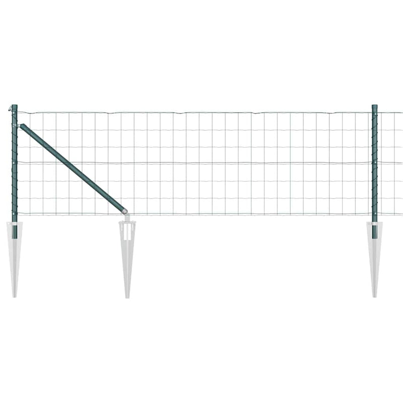 vidaXL Kerítés oszlopokkal Zöld 0.4 x 50 m Acél