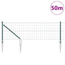 vidaXL Kerítés oszlopokkal Zöld 0,4 x 50 m Acél és PVC