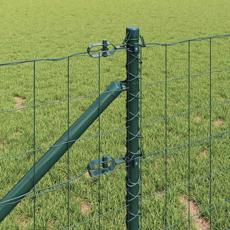vidaXL Kerítés oszlopokkal Zöld 0.6 x 50 m Acél