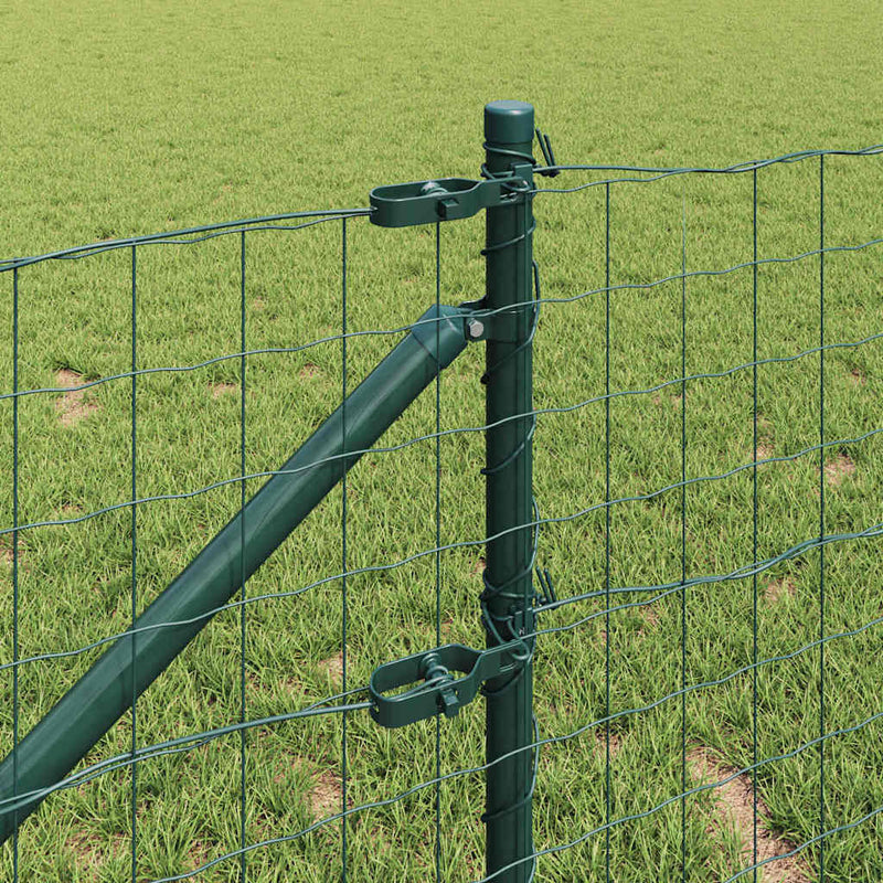vidaXL Kerítés oszlopokkal Zöld 0,4 x 10 m Acél