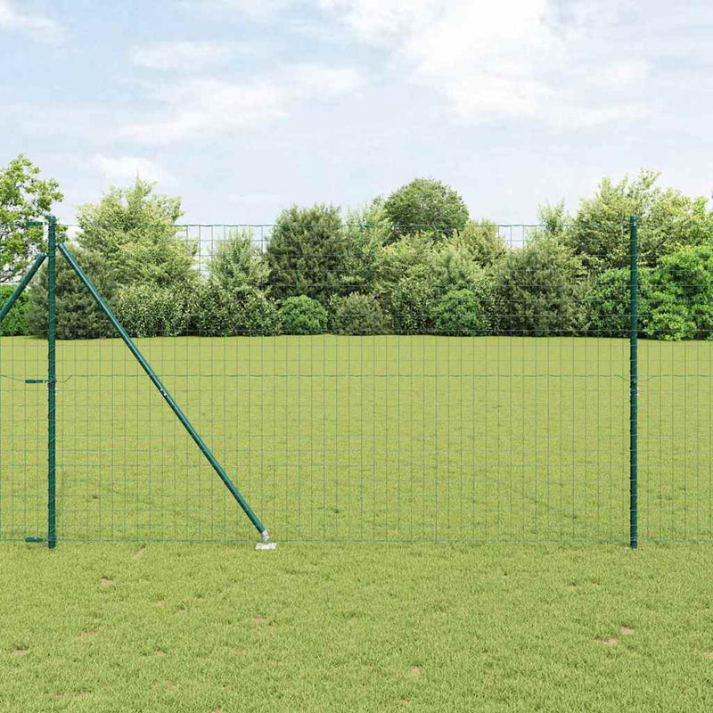vidaXL Kerítés oszlopokkal Zöld 1.6 x 10 m Acél