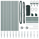 vidaXL Kerítés oszlopokkal Zöld 0.8 x 25 m Acél