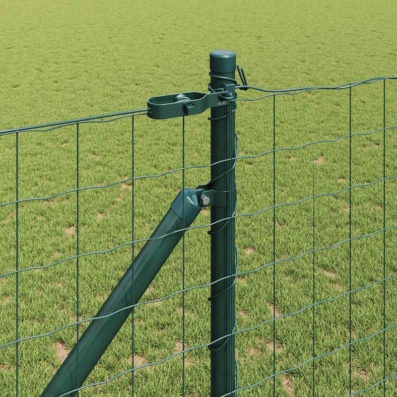 vidaXL Kerítés oszlopokkal Zöld 1.2 x 25 m Acél