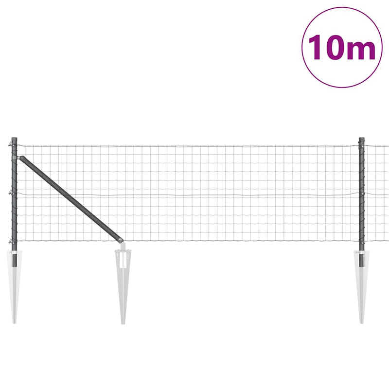 vidaXL Kerítés oszlopokkal Szürke 0.8 x 10 m Acél