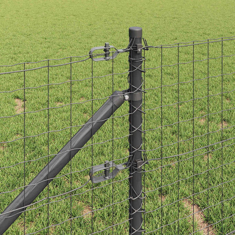vidaXL Kerítés oszlopokkal Szürke 1 x 10 m Acél