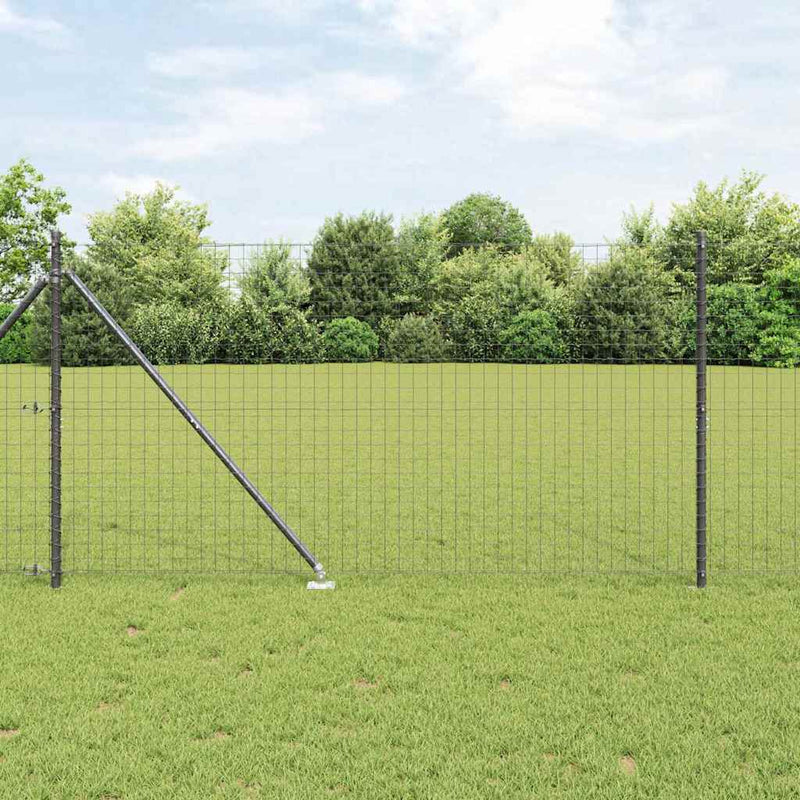 vidaXL Kerítés oszlopokkal Szürke 1.2 x 10 m Acél