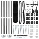 vidaXL Kerítés oszlopokkal Szürke 1.4 x 10 m Acél