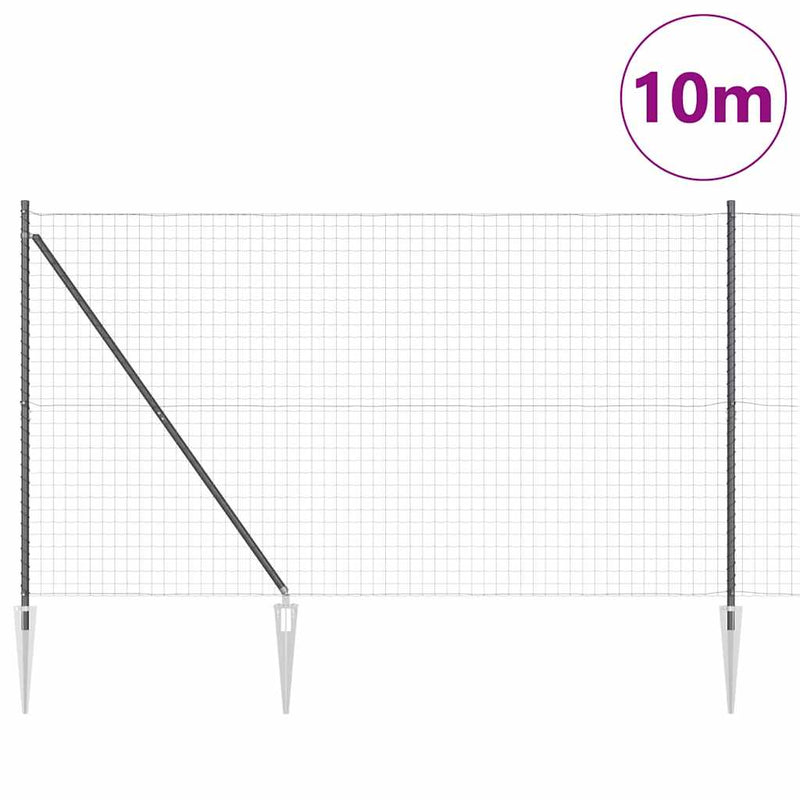vidaXL Kerítés oszlopokkal Szürke 1.5 x 10 m Acél