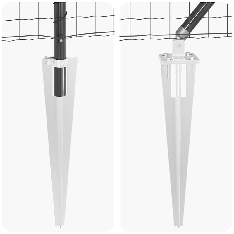 vidaXL Kerítés oszlopokkal Szürke 1.6 x 10 m Acél