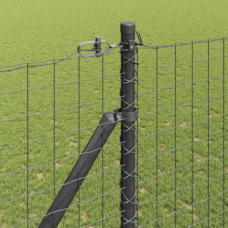 vidaXL Kerítés oszlopokkal Szürke 1.6 x 10 m Acél