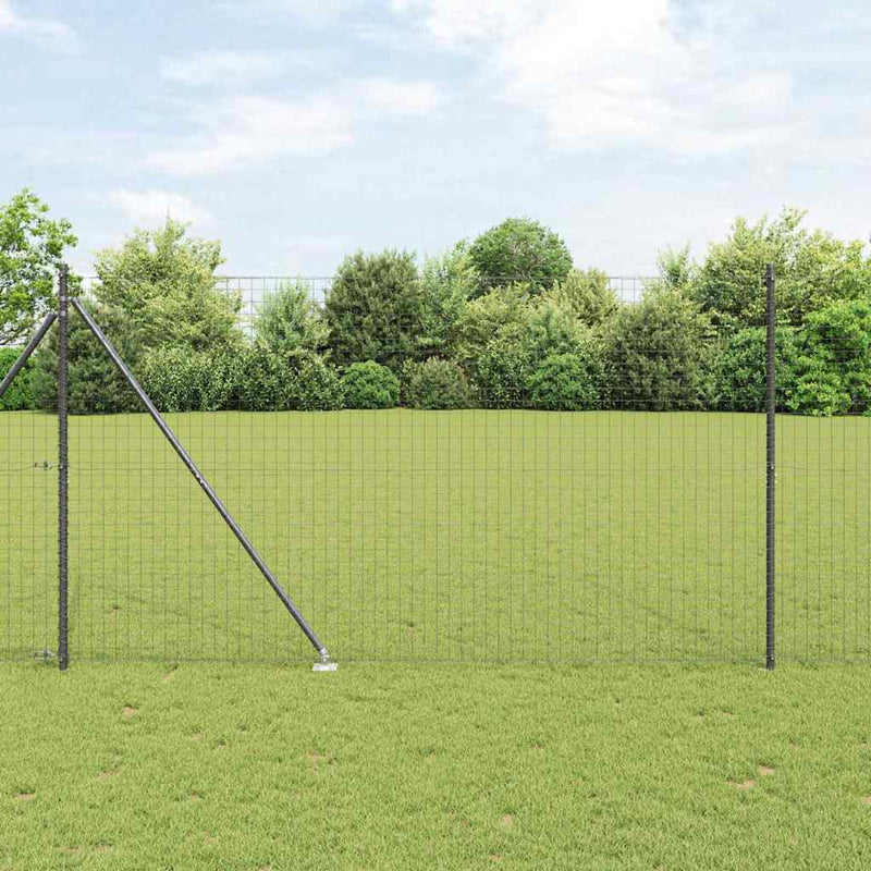 vidaXL Kerítés oszlopokkal Szürke 1.6 x 10 m Acél