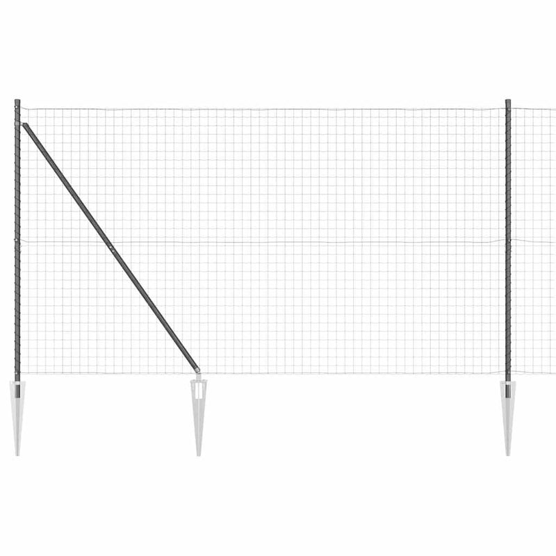 vidaXL Kerítés oszlopokkal Szürke 1.6 x 10 m Acél