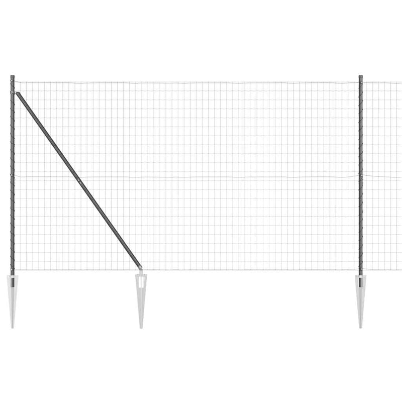 vidaXL Kerítés oszlopokkal Szürke 1.5 x 10 m Acél