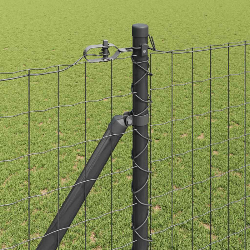 vidaXL Kerítés oszlopokkal Szürke 1.6 x 10 m Acél