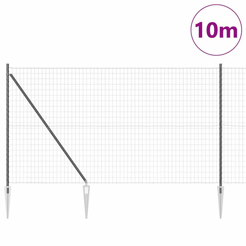 vidaXL Kerítés oszlopokkal Szürke 1.6 x 10 m Acél