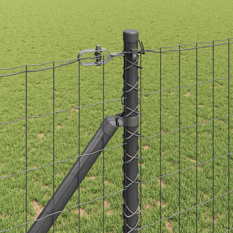 vidaXL Kerítés oszlopokkal Szürke 1.2 x 10 m Acél