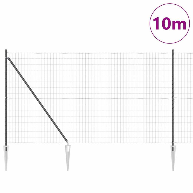 vidaXL Kerítés oszlopokkal Szürke 1.5 x 10 m Acél