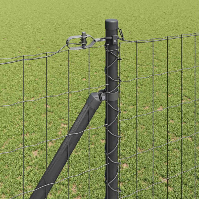 vidaXL Kerítés oszlopokkal Szürke 1.6 x 10 m Acél