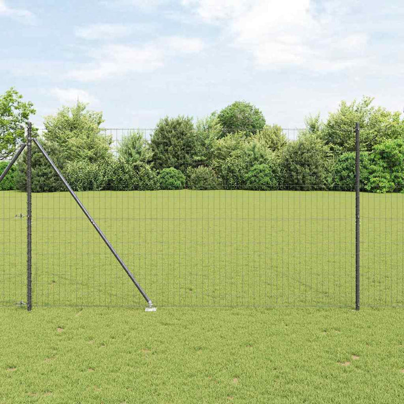 vidaXL Kerítés oszlopokkal Szürke 1.6 x 10 m Acél