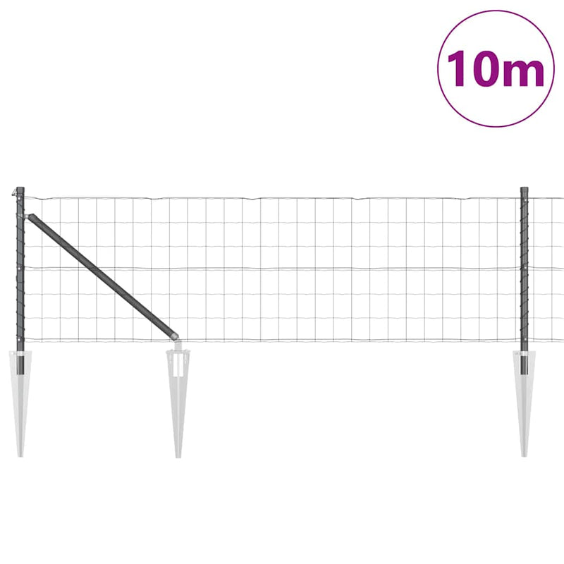 vidaXL Kerítés oszlopokkal Szürke 0,6 x 10 m Acél