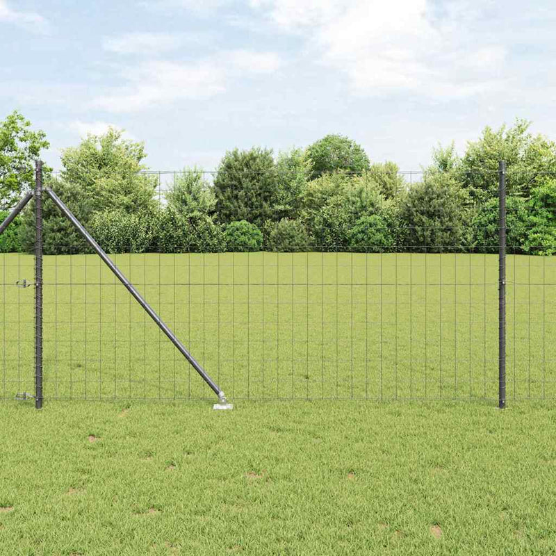 vidaXL Kerítés oszlopokkal Szürke 1 x 10 m Acél