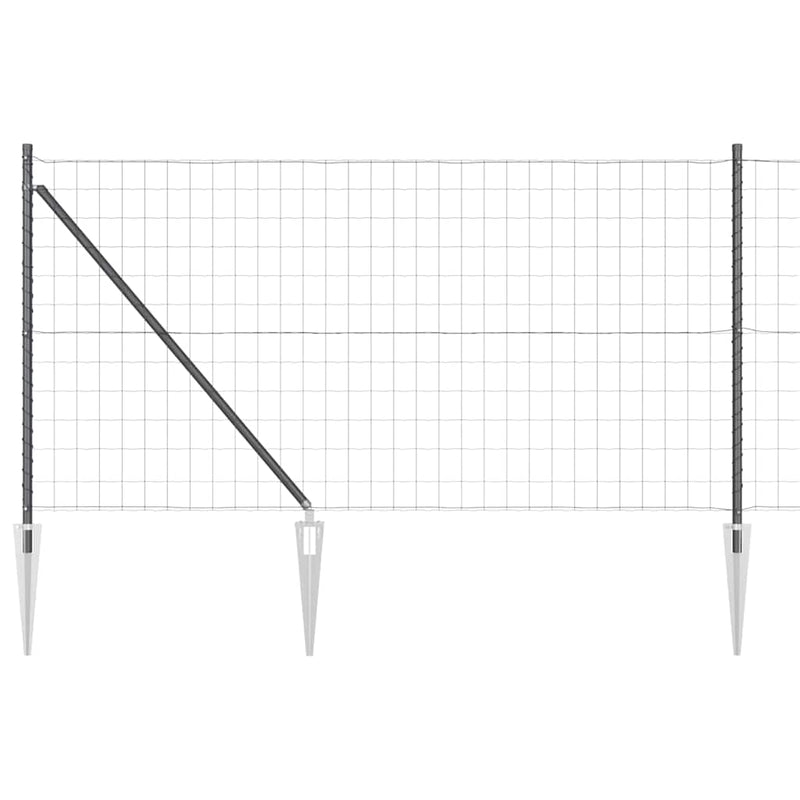 vidaXL Kerítés oszlopokkal Szürke 1 x 10 m Acél