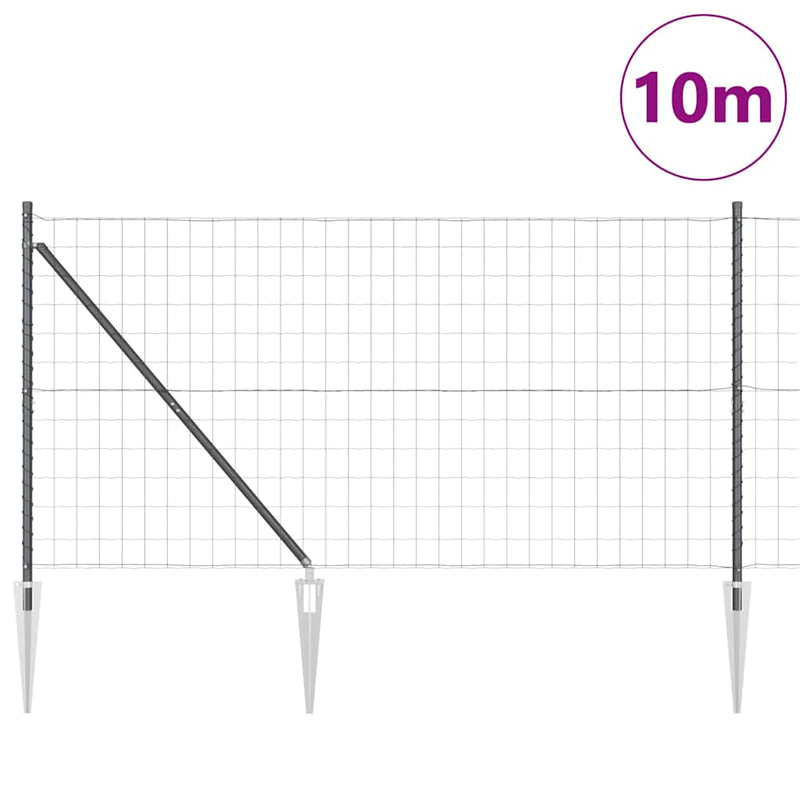 vidaXL Kerítés oszlopokkal Szürke 1.4 x 10 m Acél