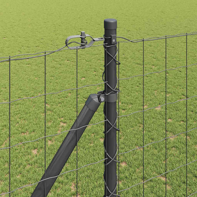 vidaXL Kerítés oszlopokkal Szürke 1.5 x 10 m Acél