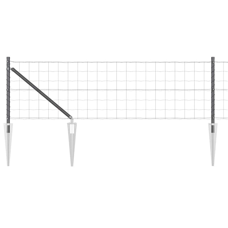 vidaXL Kerítés oszlopokkal Szürke 0,4 x 10 m Acél