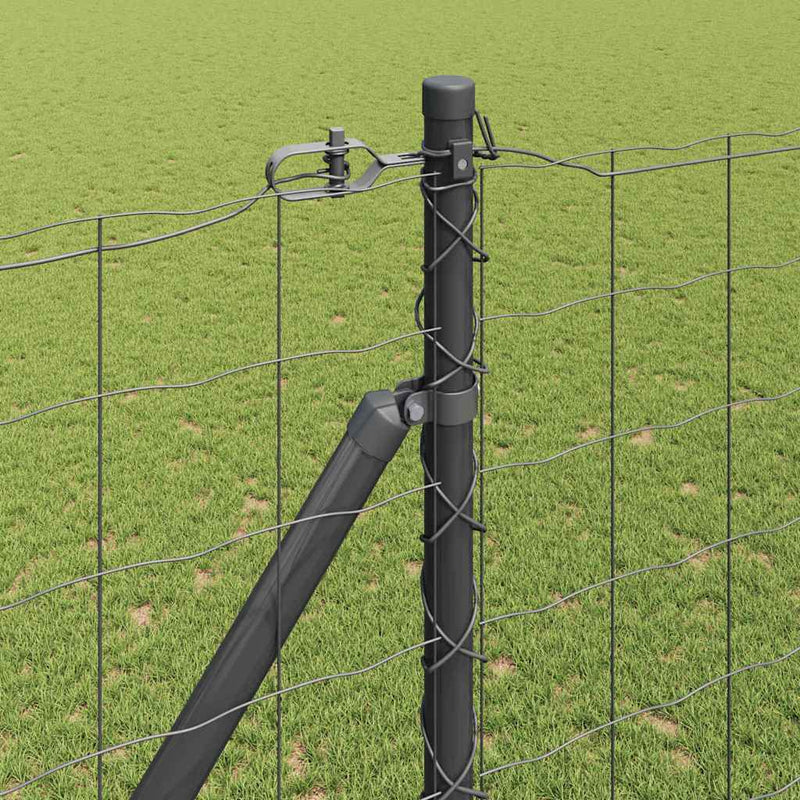 vidaXL Kerítés oszlopokkal Szürke 1.6 x 10 m Acél