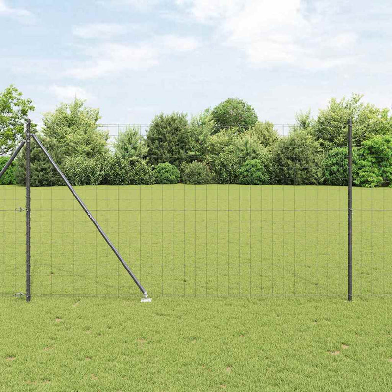 vidaXL Kerítés oszlopokkal Szürke 1.6 x 10 m Acél