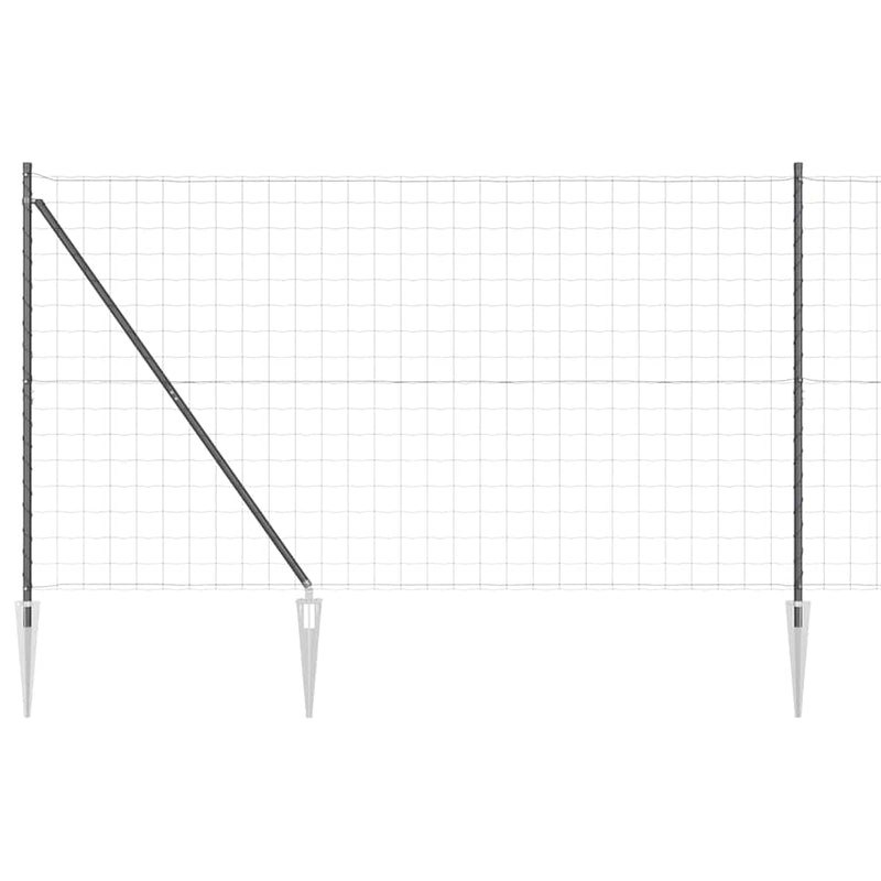 vidaXL Kerítés oszlopokkal Szürke 1.6 x 10 m Acél
