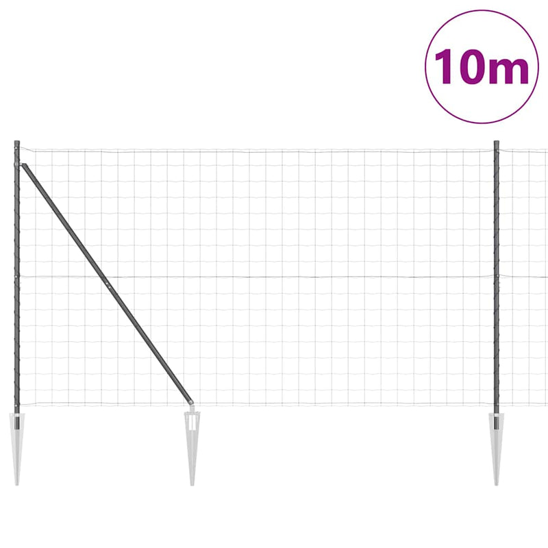 vidaXL Kerítés oszlopokkal Szürke 1.6 x 10 m Acél